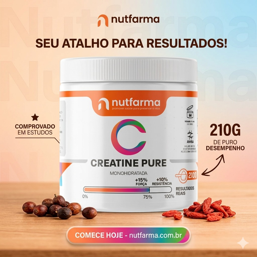 CREATINE PURE - Creatina Monohidratada 210g - Nutfarma - Imagem 2