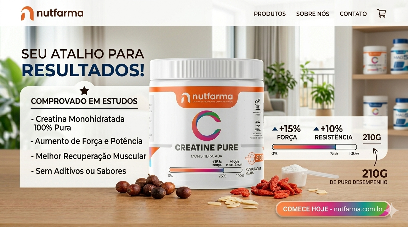 CREATINE PURE - Creatina Monohidratada 210g - Nutfarma - Imagem 3